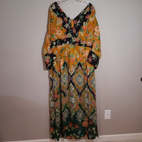 Anthropologie Printed V-Neck Maxi Dress Plus Size 16W New NWT - Picture 2 of 11
